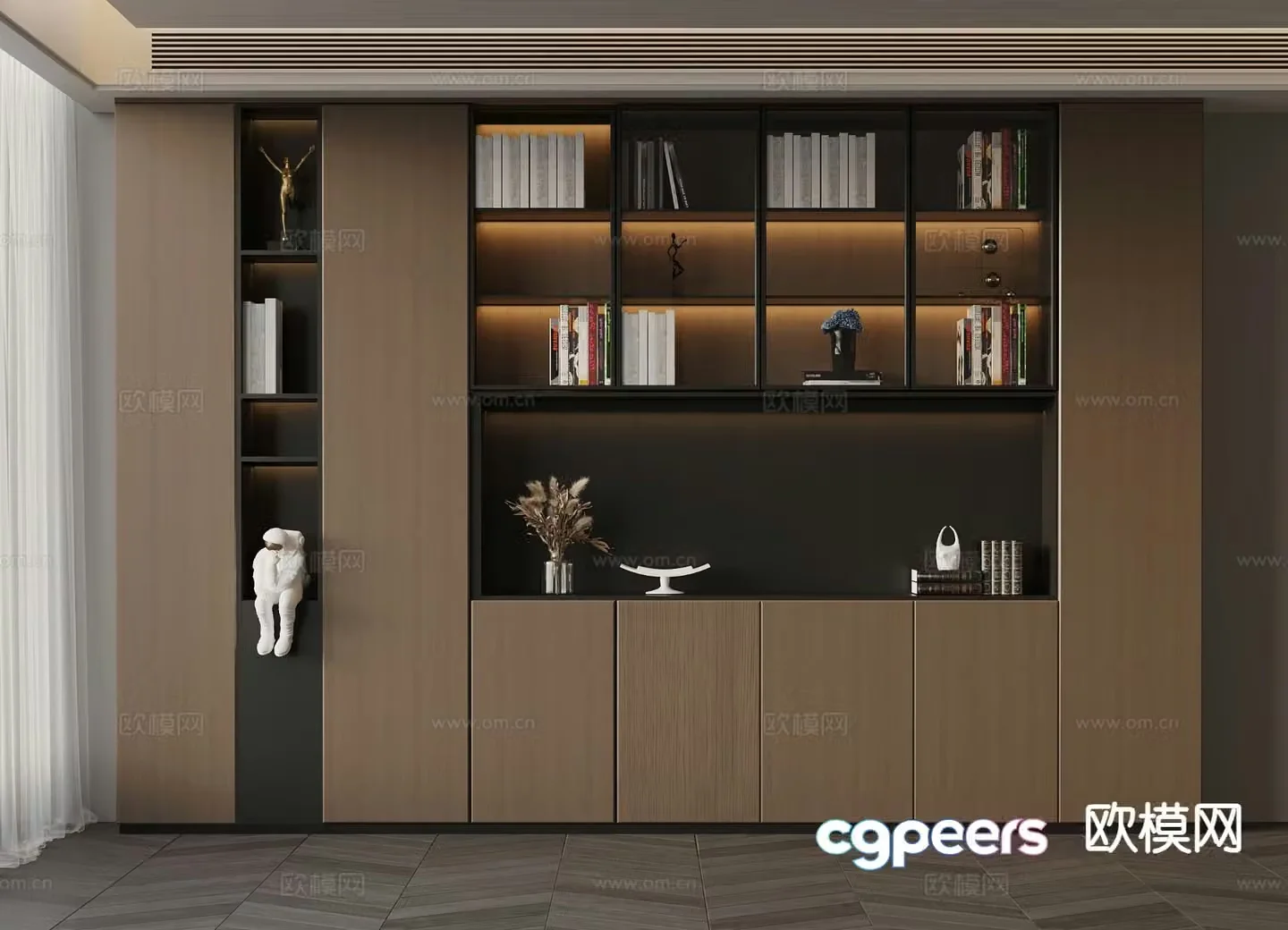 Italian bookcase 3d model