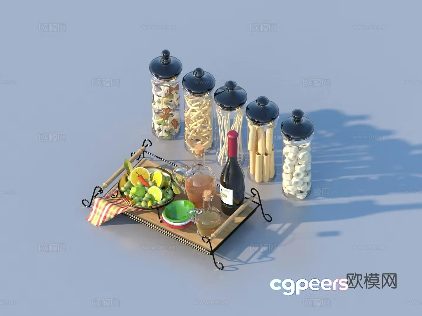 Kitchen accessories condiment bottle glass bottle 3d model