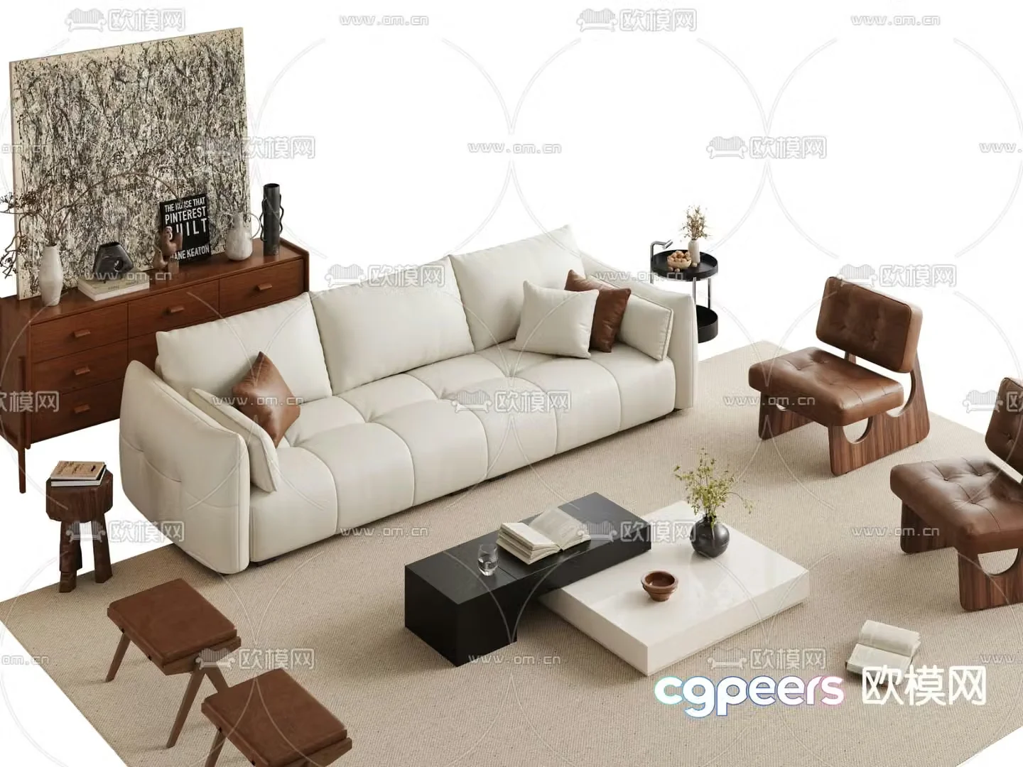 Wabi Sabi modular sofa 3d model