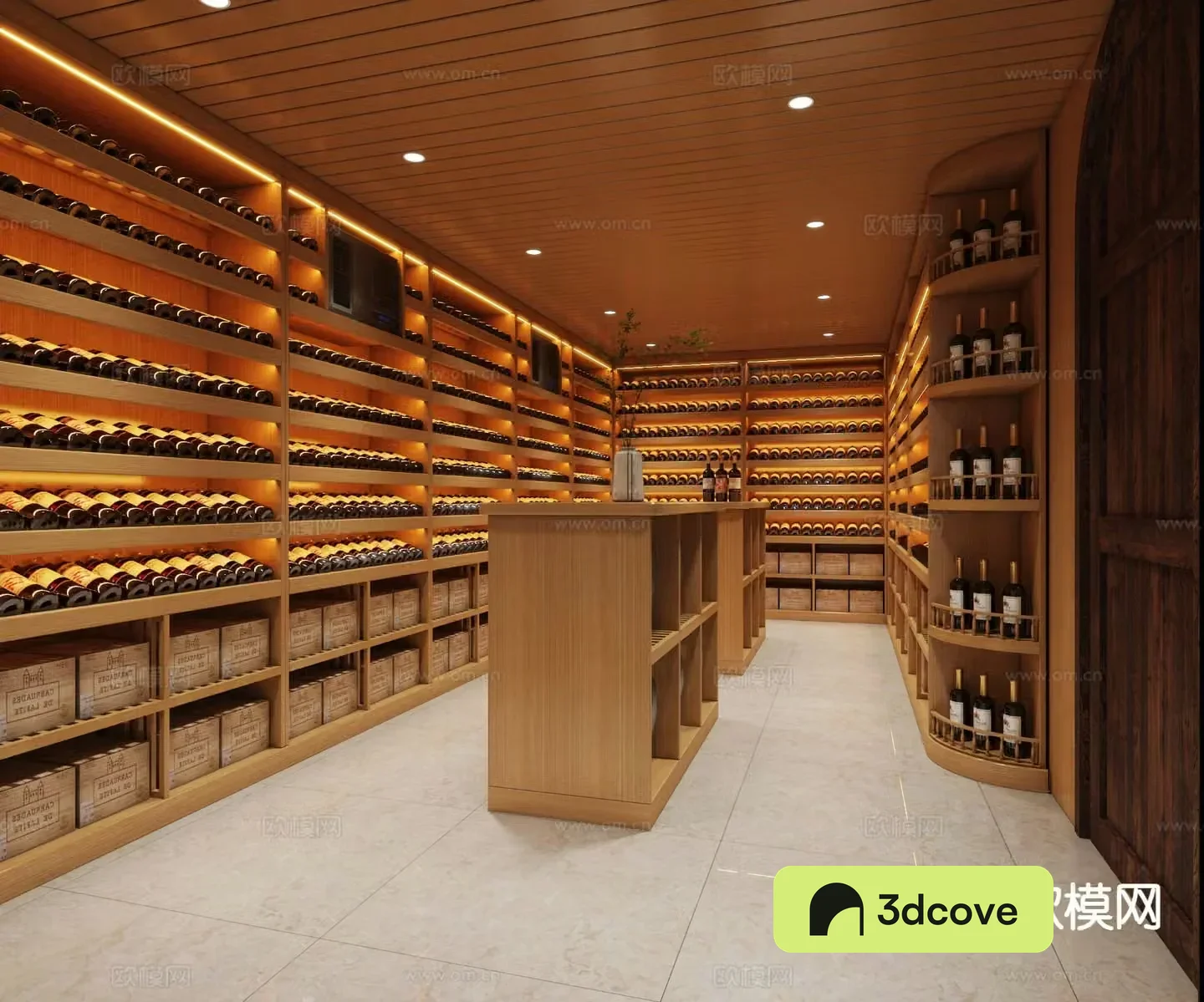 Modern red wine cellar cold storage room constant temperature room