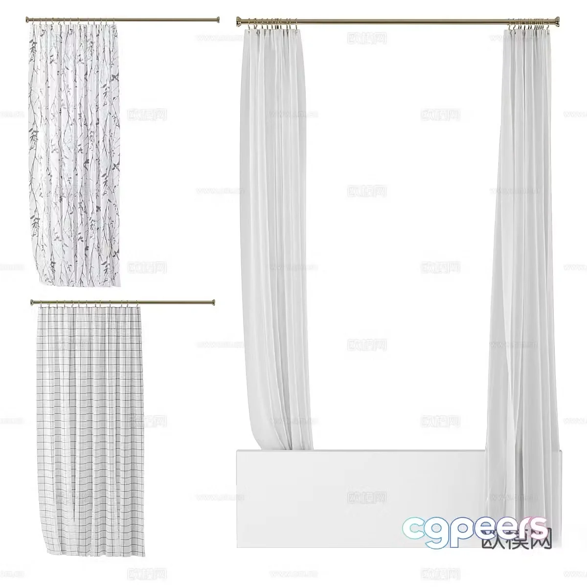 Bathroom curtain 3d model