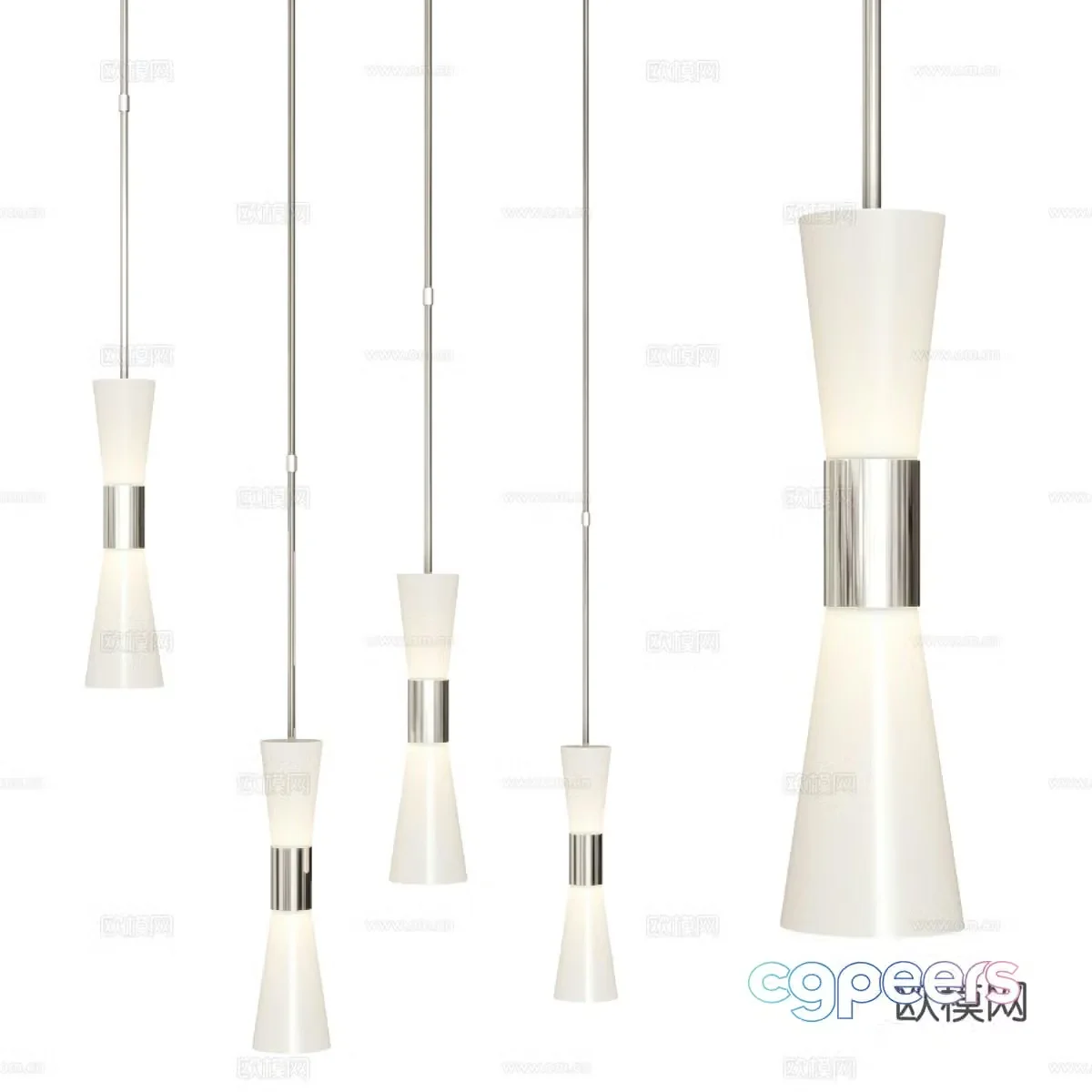 Modern light luxury decorative hanging line light 3d model