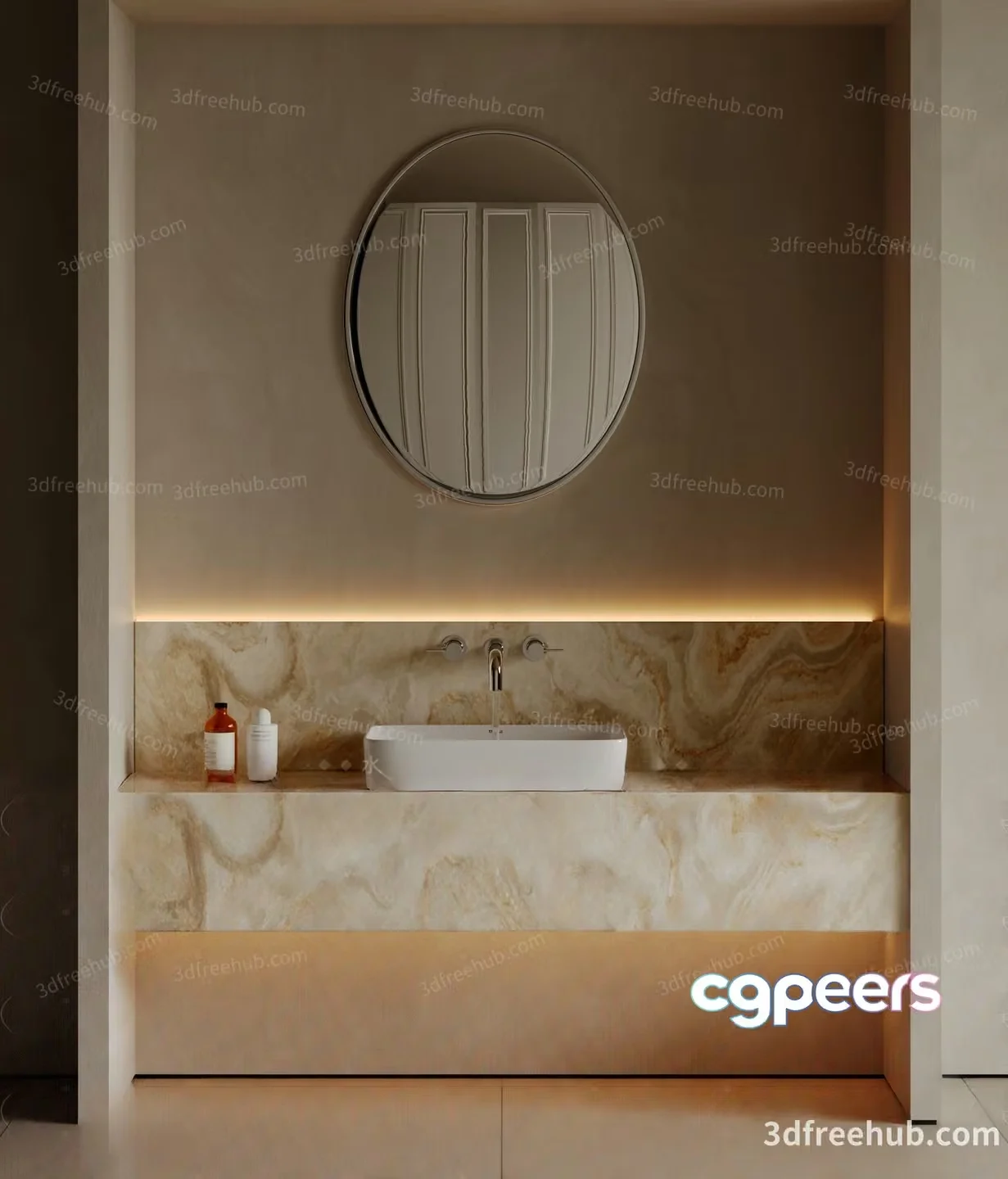 A Modern Bathroom Sink 3D Model – 22419 – VRAY Render