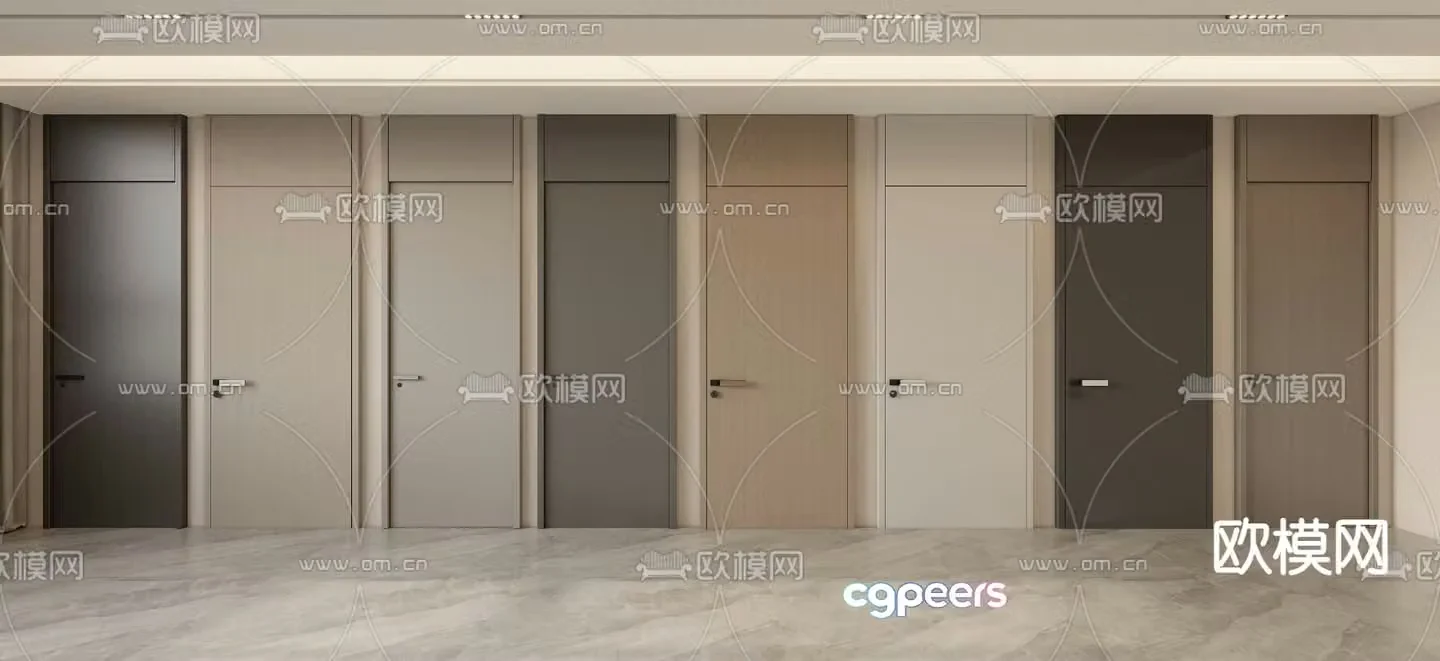 Open ceiling door bedroom door 3d model