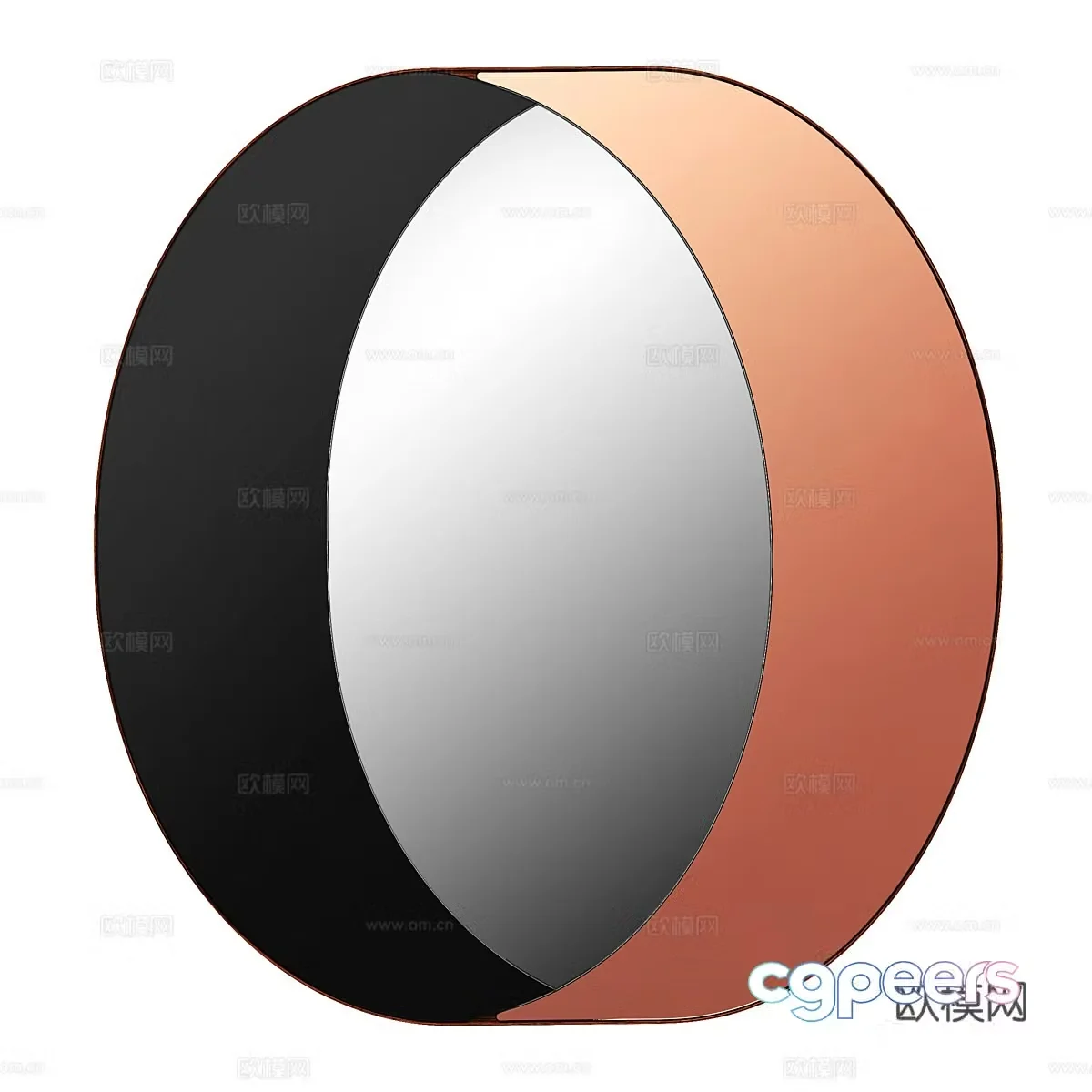 Modern Italian minimalist Bower Studios Ring Mirror Decorative Mirror 3D Model