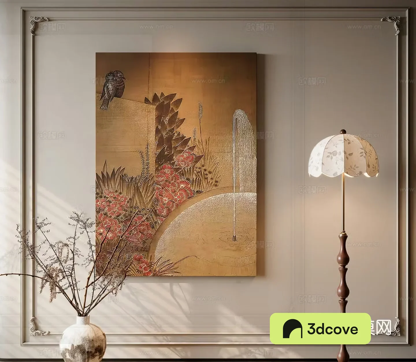 3D model of Wasabi Middle-style decorative painting
