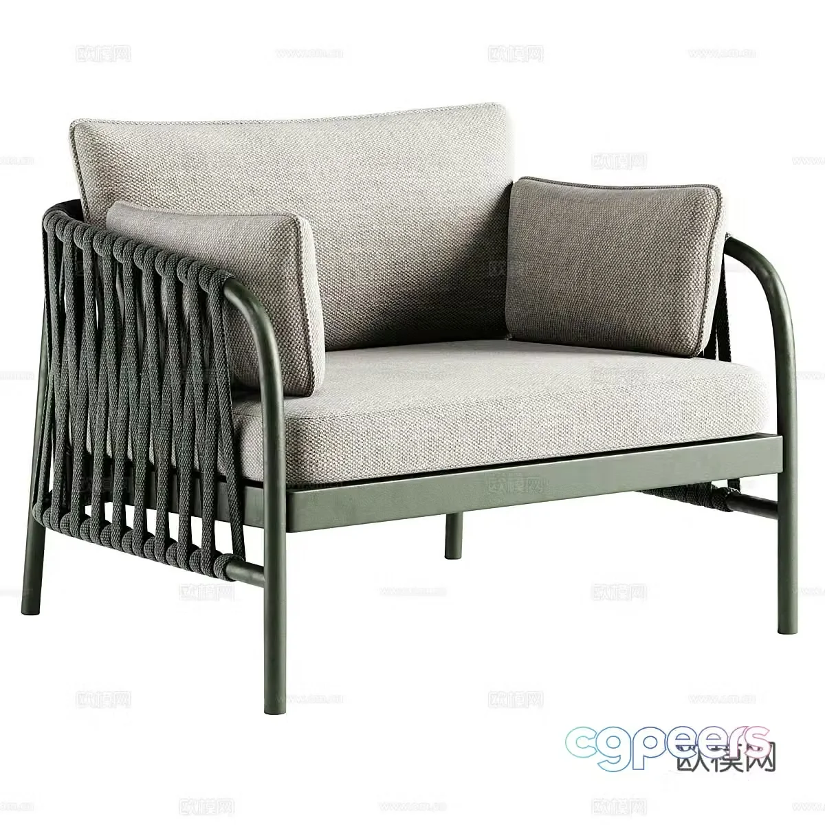 Modern Italian fabric armchair 3d model