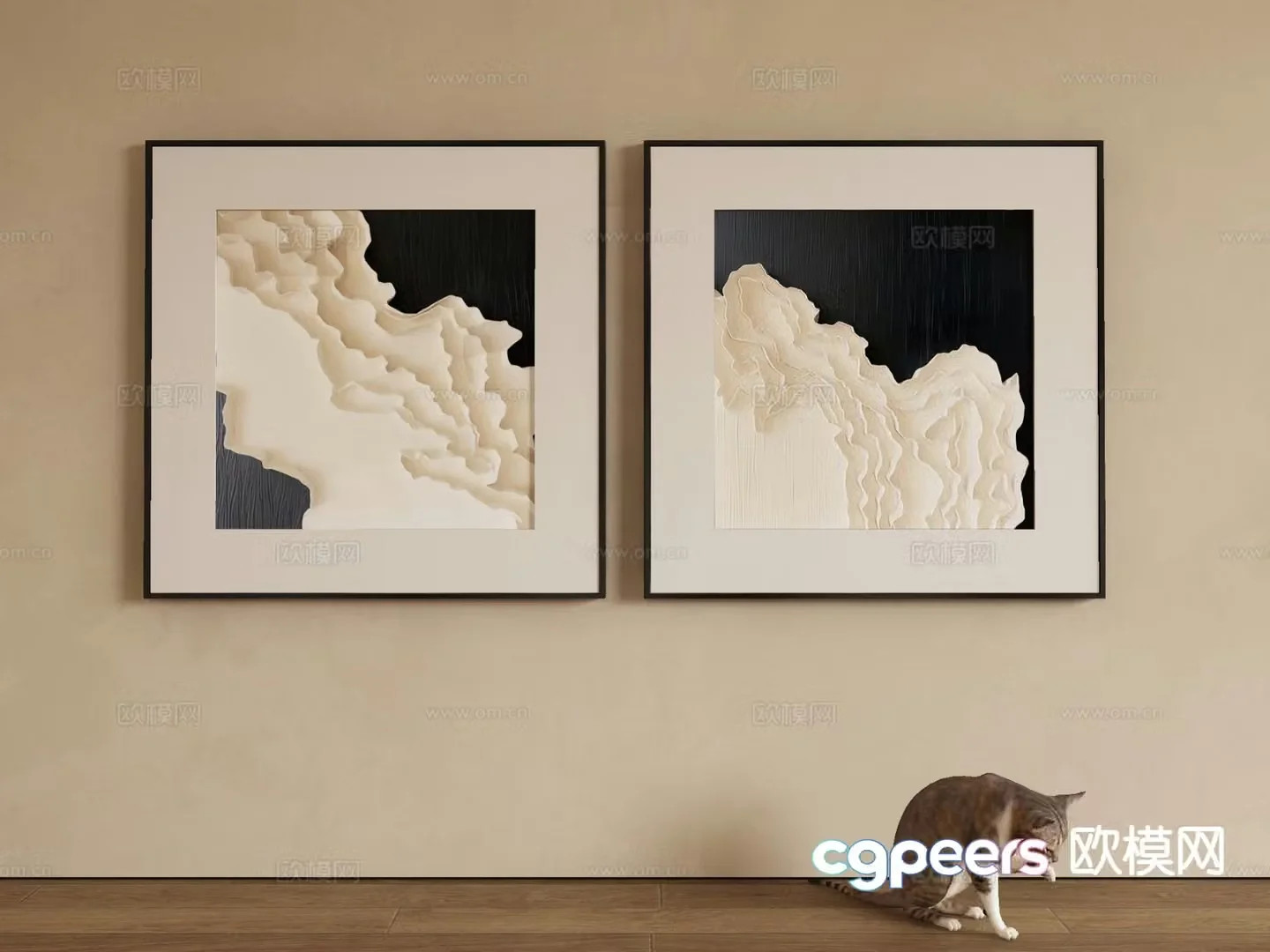 Wabi-sabi art painting texture painting decorative painting 3d model