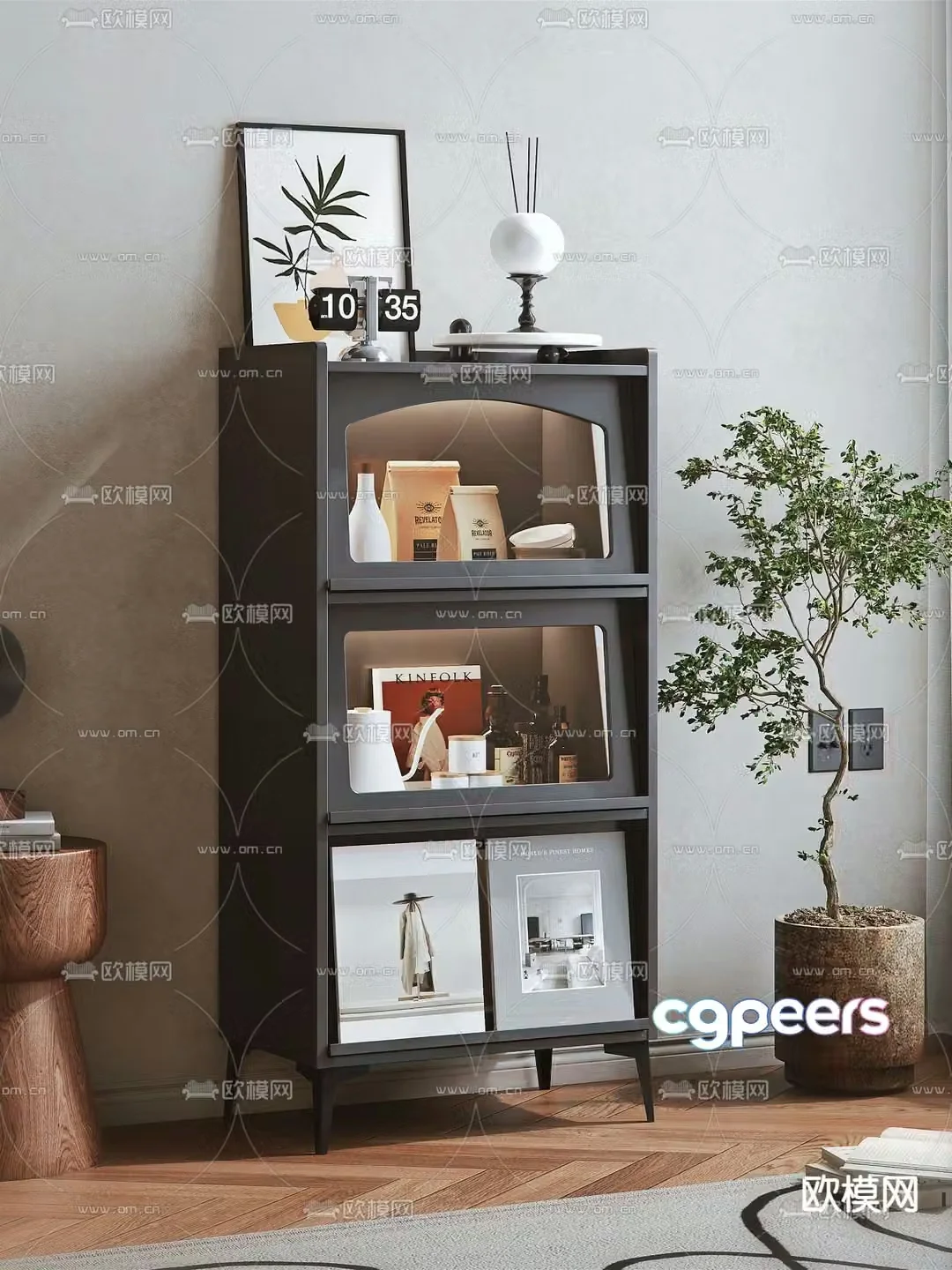 Modern side cabinet entrance cabinet side view cabinet 3D model