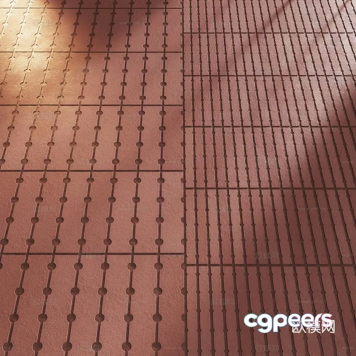 New Chinese-style ceramic tiles Cement brick Structural brick Antique brick 3D model