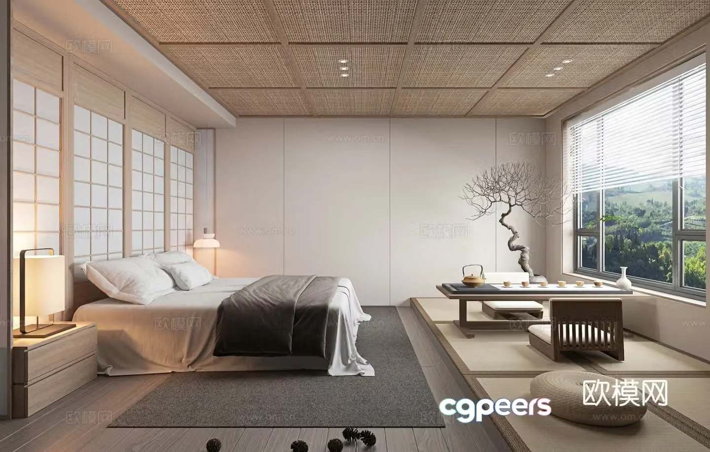 Japanese style B&B room hotel room 3d model