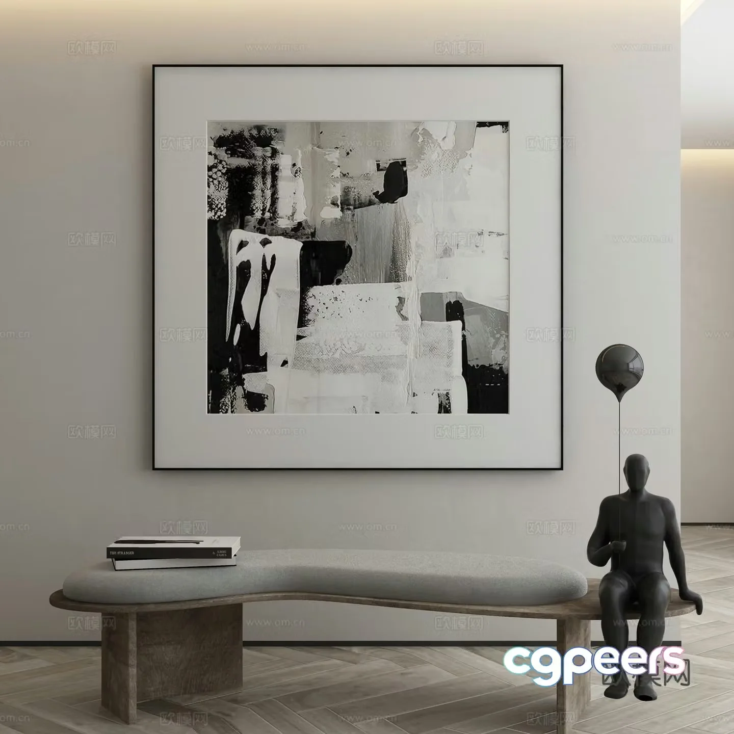 Modern Wasabi Hanging Painting Oil Painting 3D Model