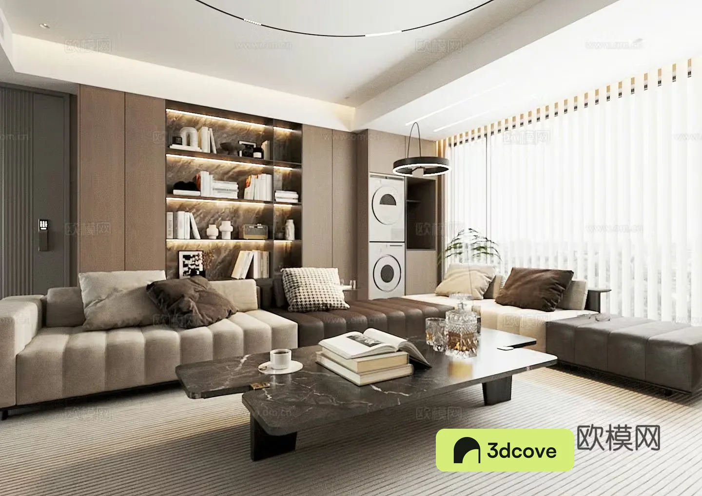 Modern light luxury home living room large apartment living room sofa coffee table combination