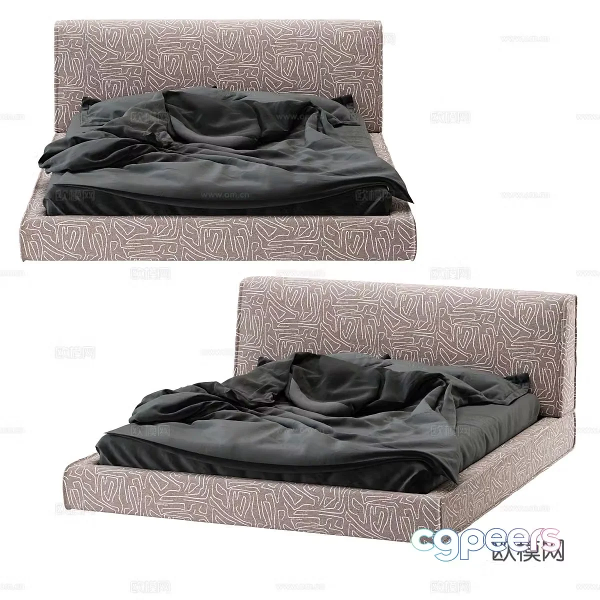Double bed 3d model