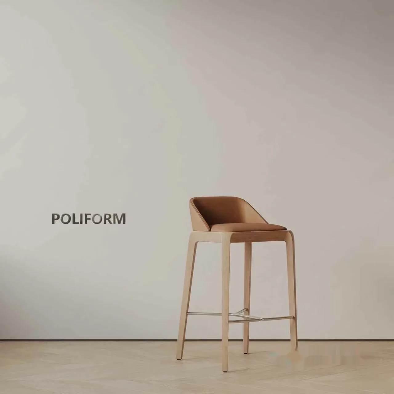 Wooden Bar Stool 3D Model – 16407 – VRAY Render
