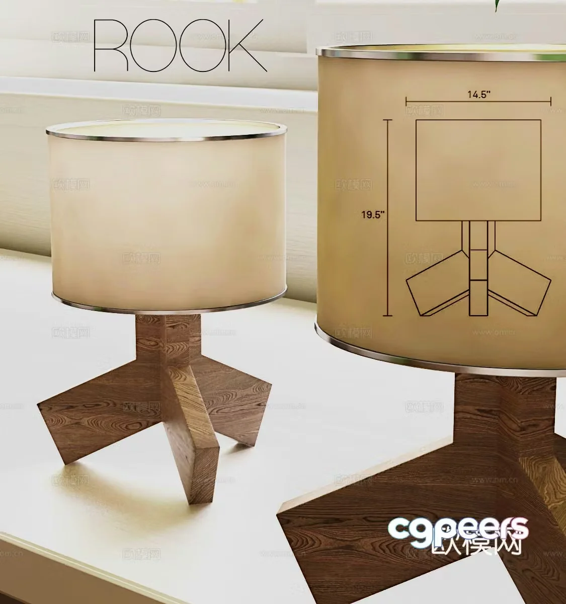 Modern Nordic log wind lamp 3d model