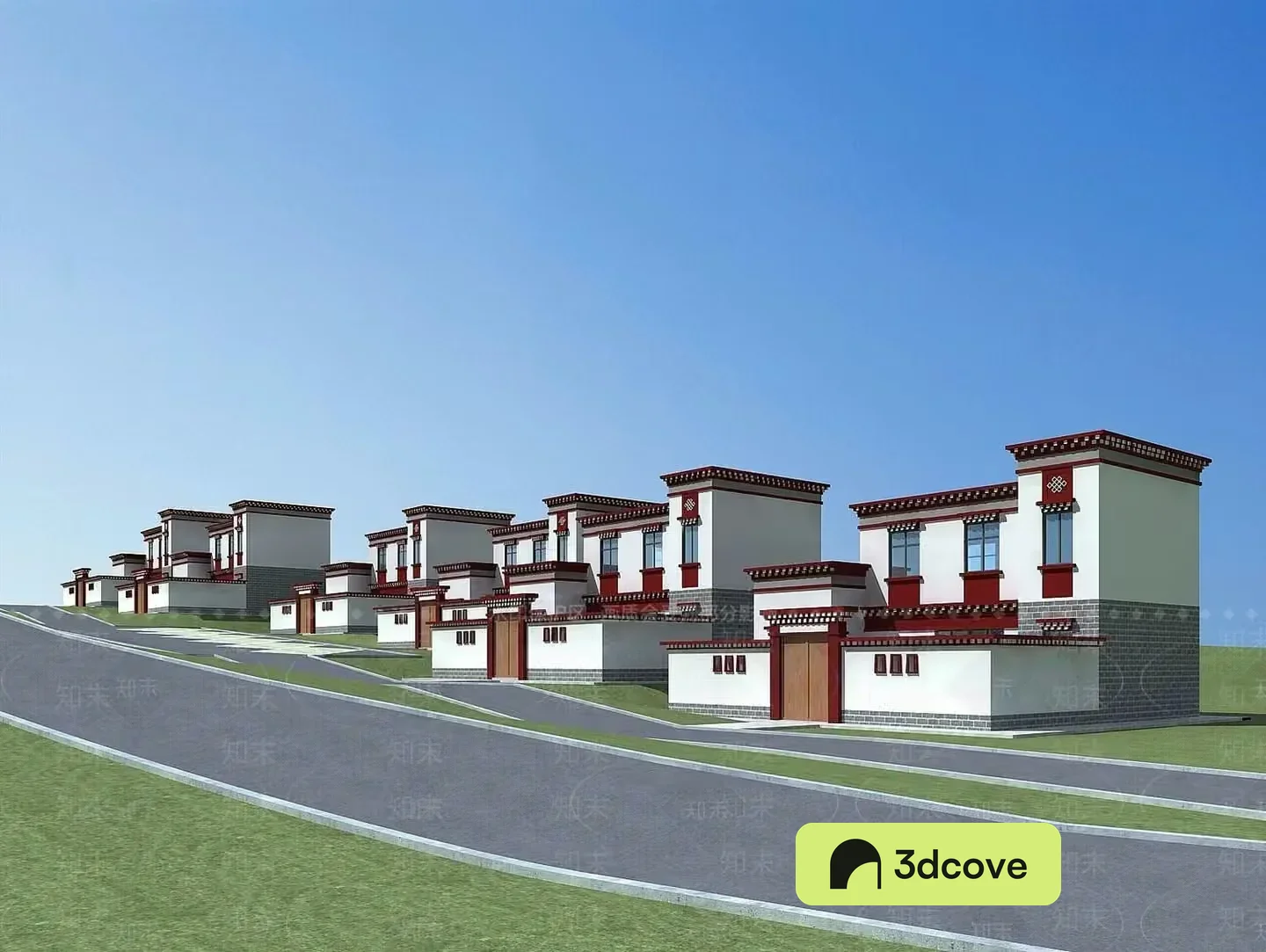 A Row Of Tibetan-Style Houses