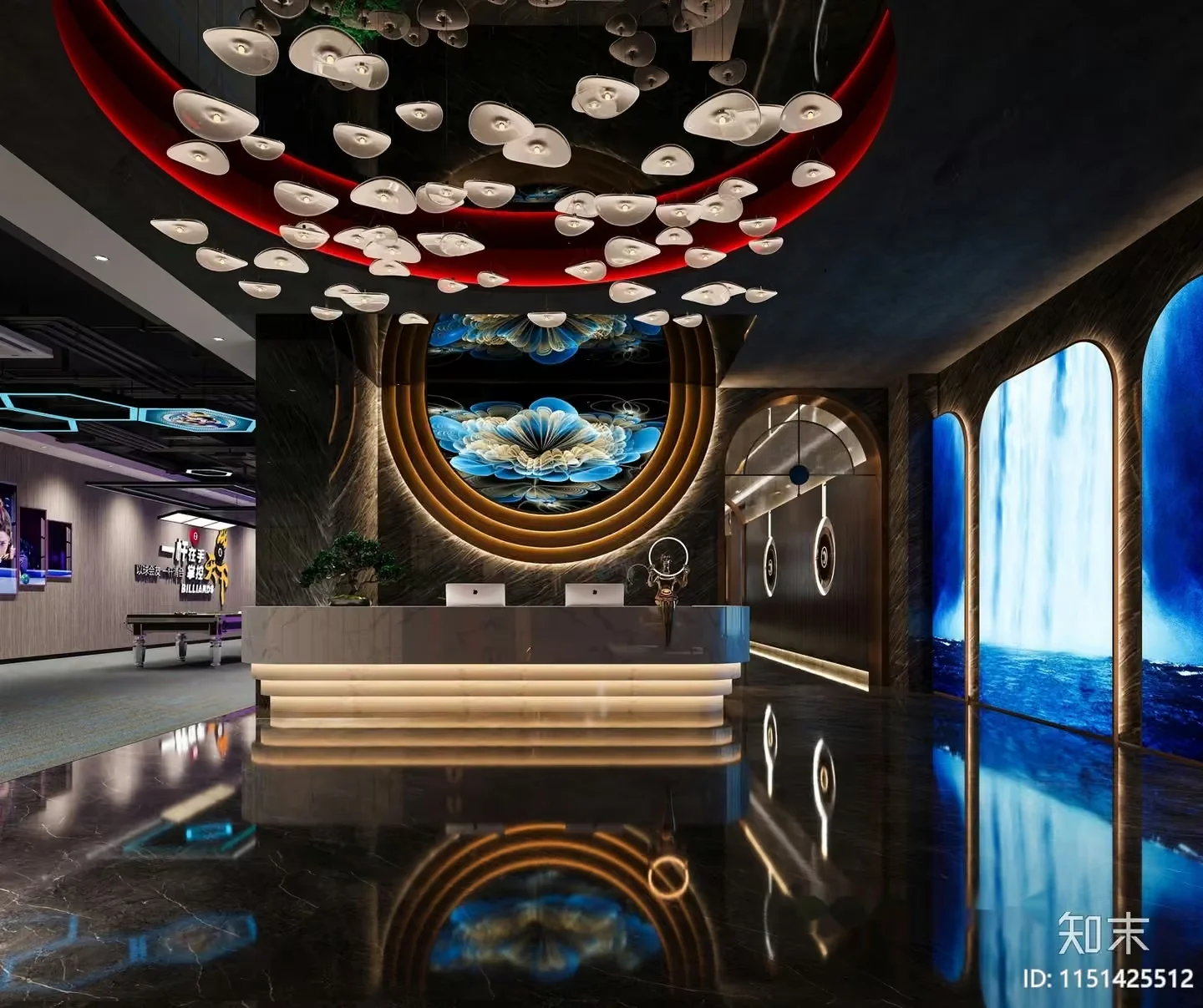 Modern Luxury Hotel Lobby 3D Model – 5783 – VRAY Render