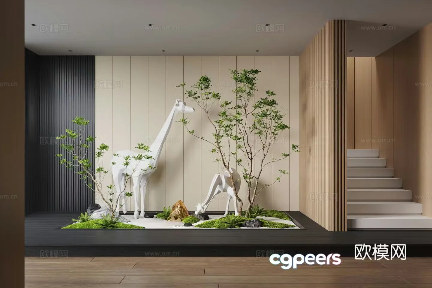 Modern interior landscape landscaping moss landscape landscape sketch landscape sculpture 3d model