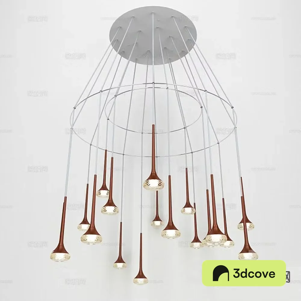 Simple European glass chandelier