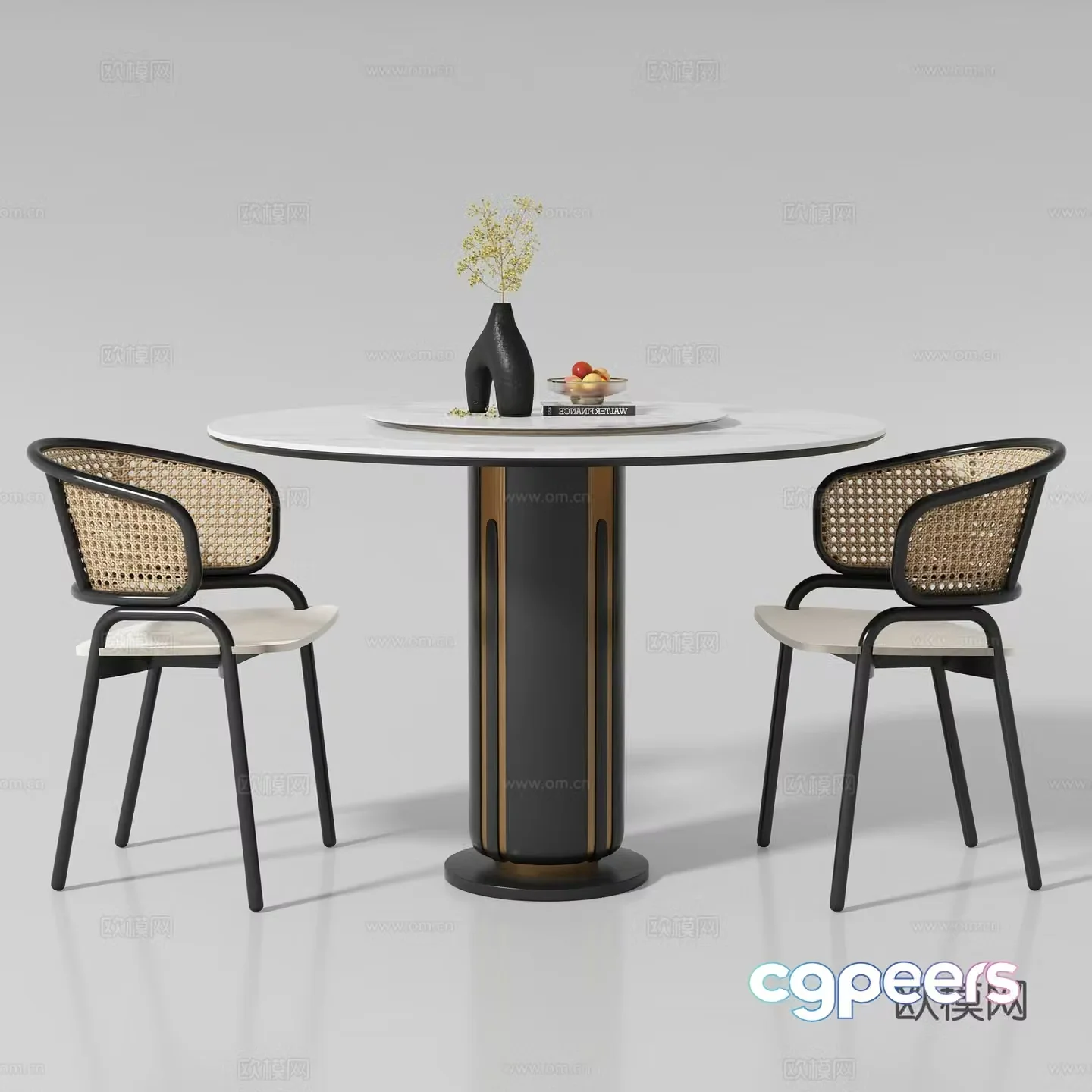 Modern dining table and chair 3d model