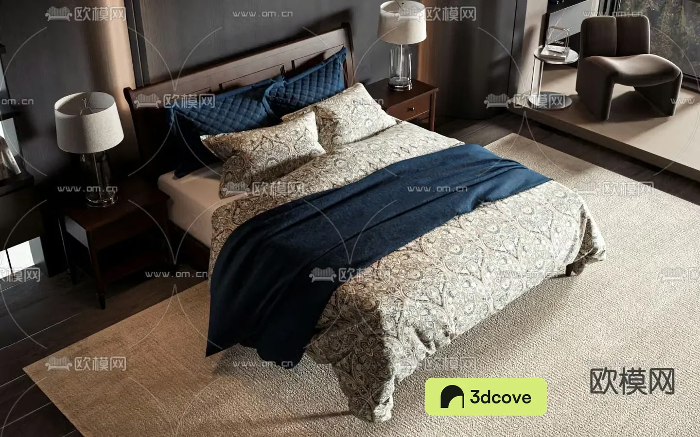 American double bed