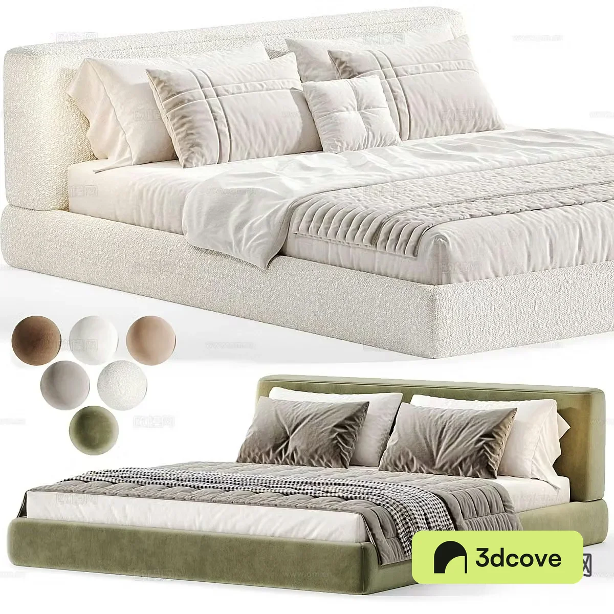 Fabric double bed