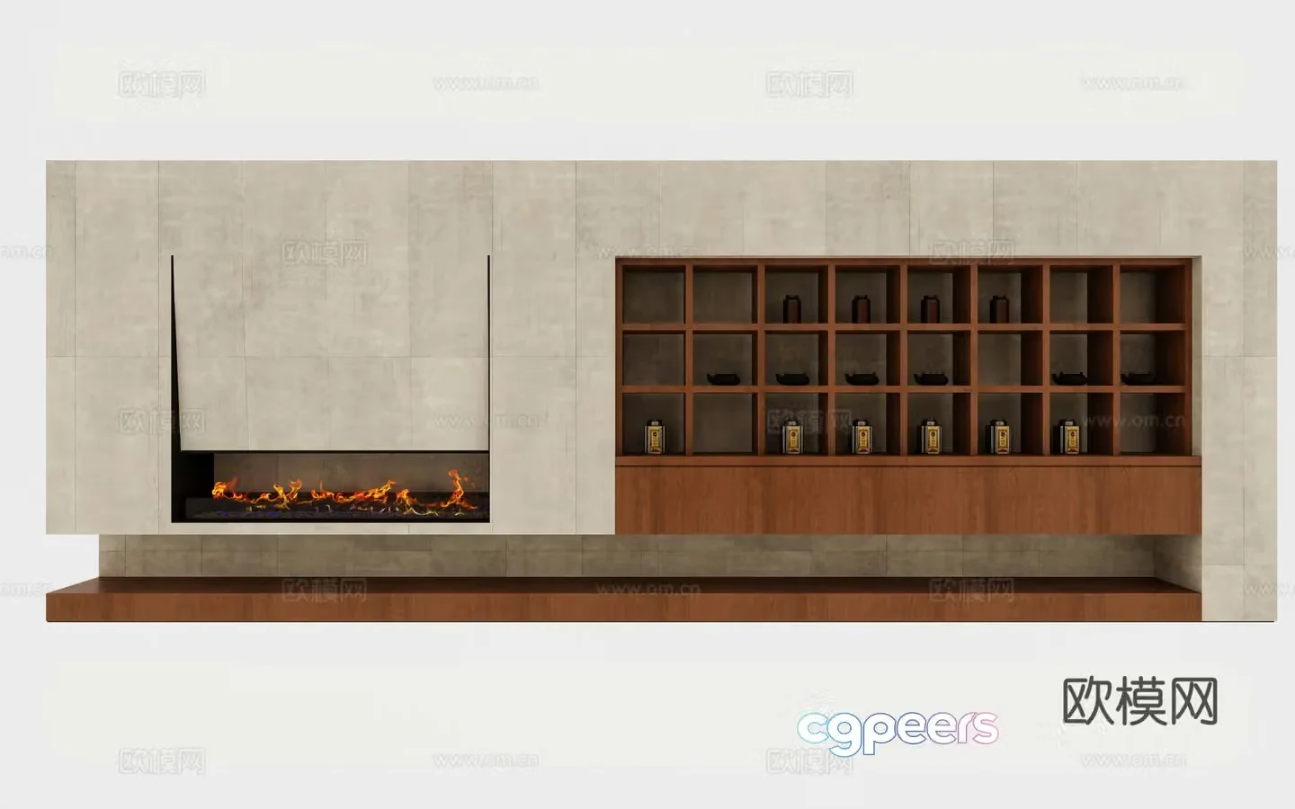 Wasabi fireplace gas fireplace electronic fireplace embedded fireplace tea cabinet tea cabinet 3d model