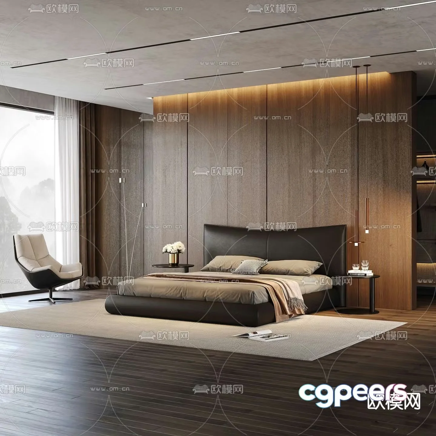 Double bed 3d model