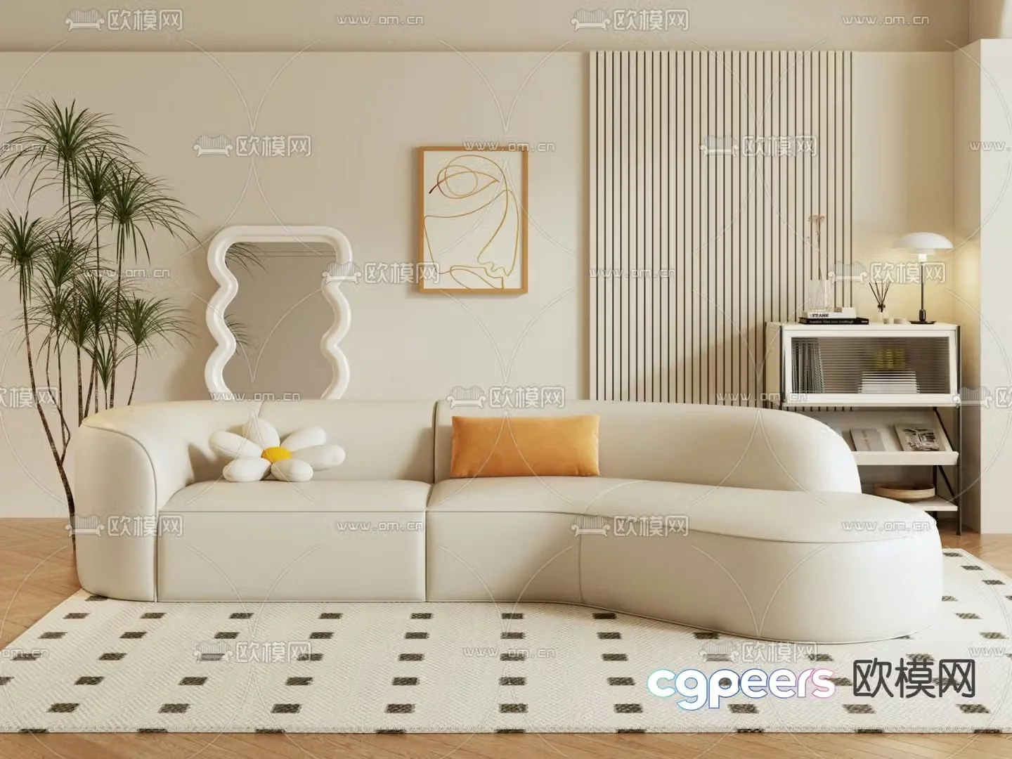 Special shaped sofa curved sofa 3d model