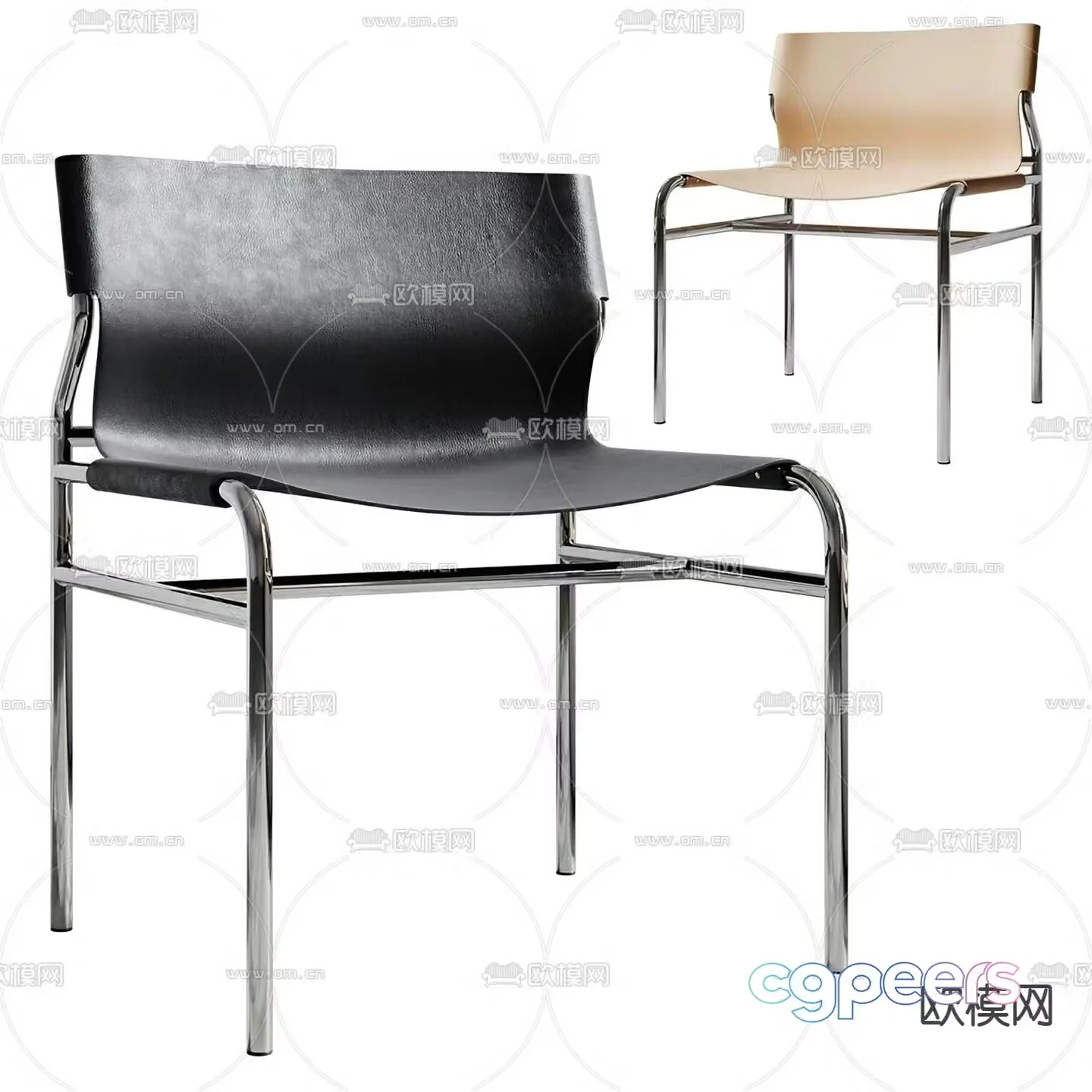 leather chair dining chair 3d model