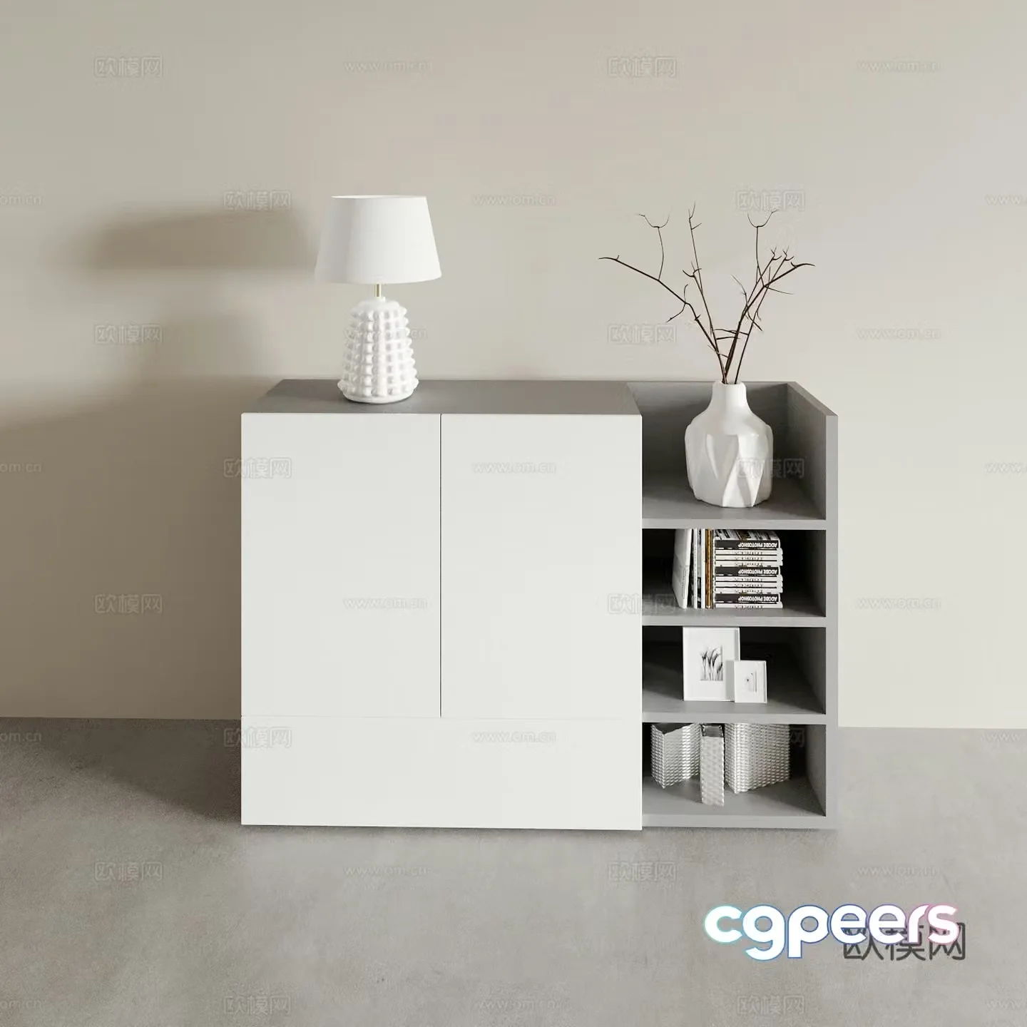 Simple side view cabinet drawer cabinet low cabinet entrance cabinet 3D model