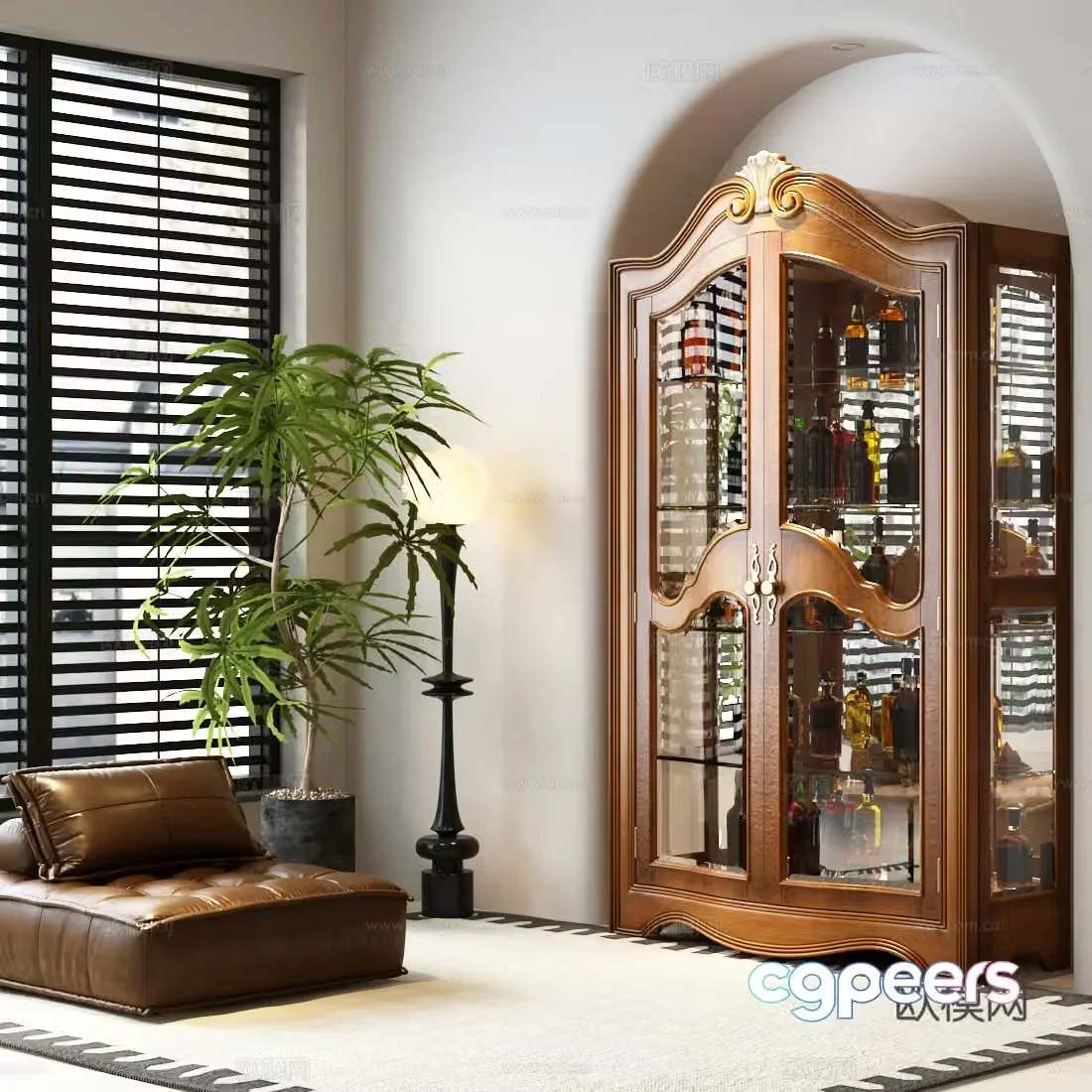 American wine cabinet French wine cabinet French medieval wine cabinet American wine cabinet 3D model