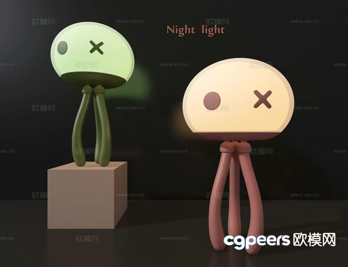 Cartoon desk lamp children’s jellyfish desk lamp 3d model