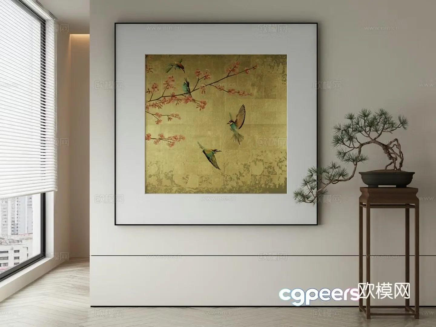 New Chinese style wasabi paintings oil paintings 3D model