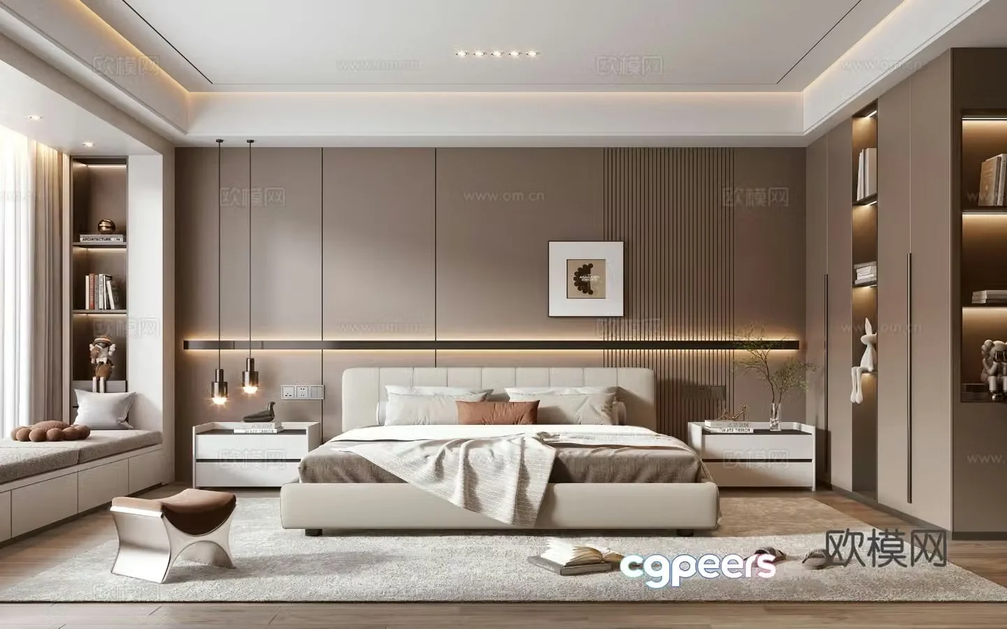 Italian home bedroom master bedroom 3d model