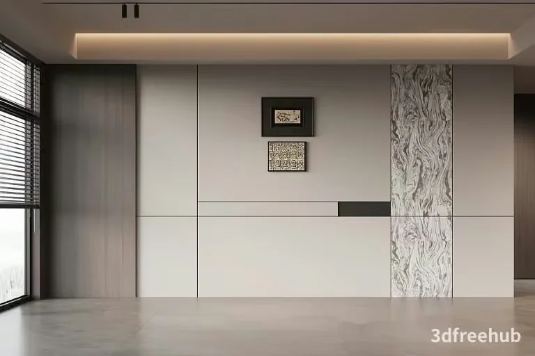 Modern Minimalist Wall 3D Model – 19864 – VRAY Render