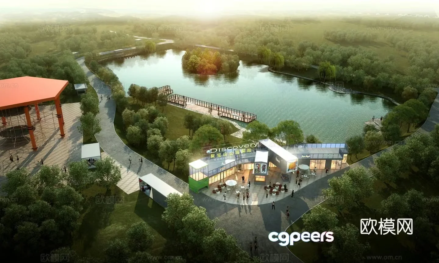 Container Park aerial view 3d model