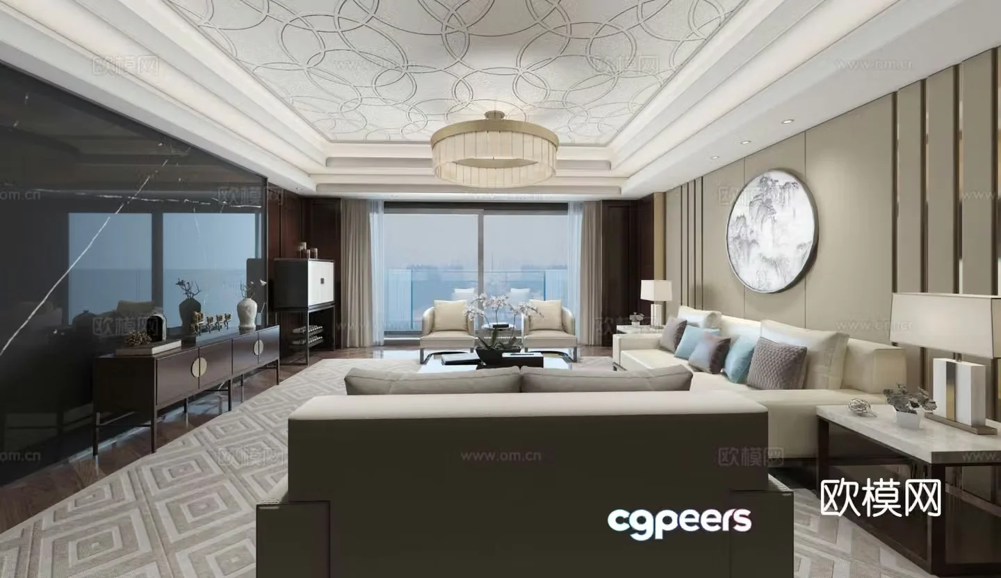 New Chinese style living room 3d model