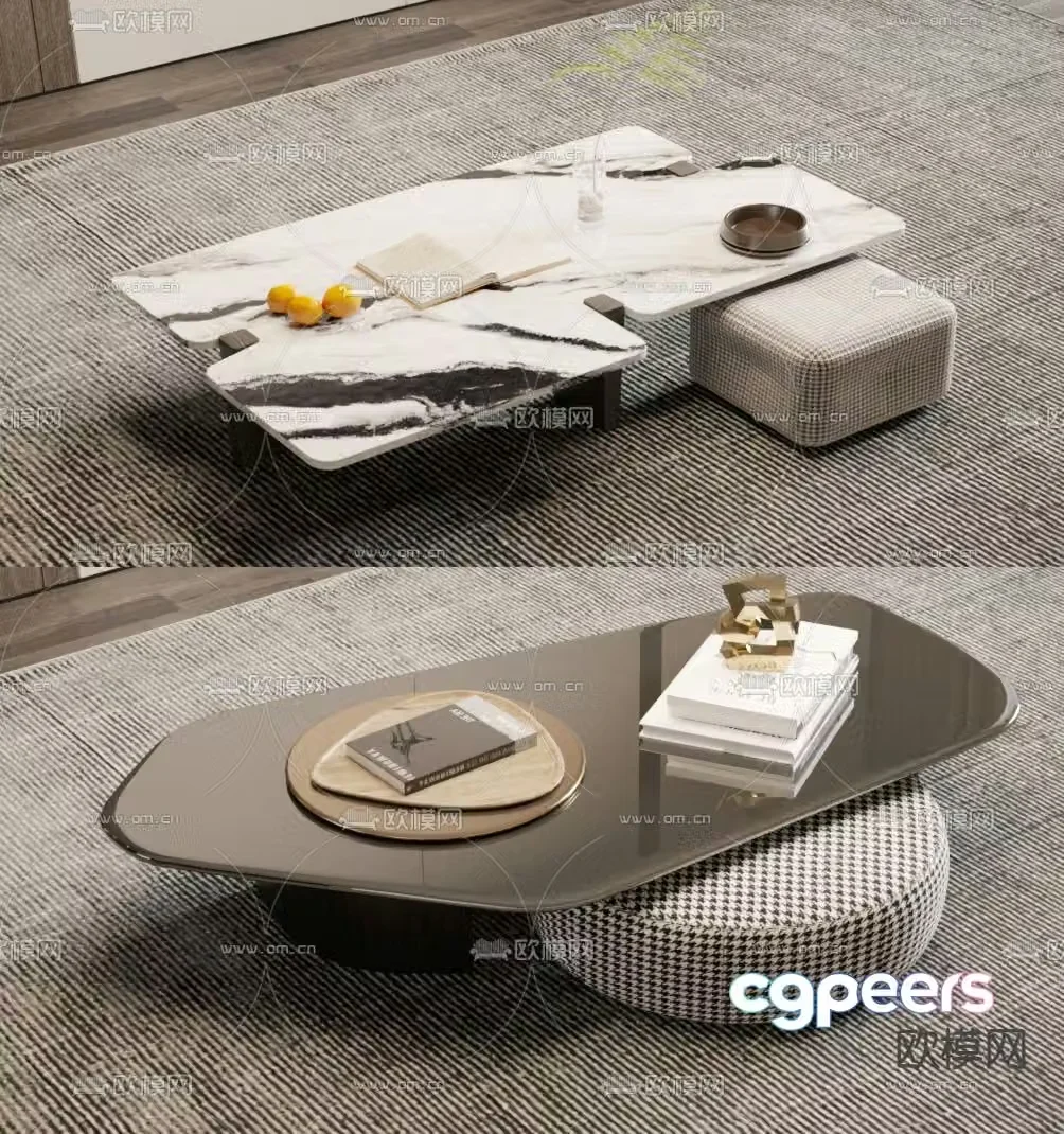 Mother and son coffee table marble coffee table 3d model