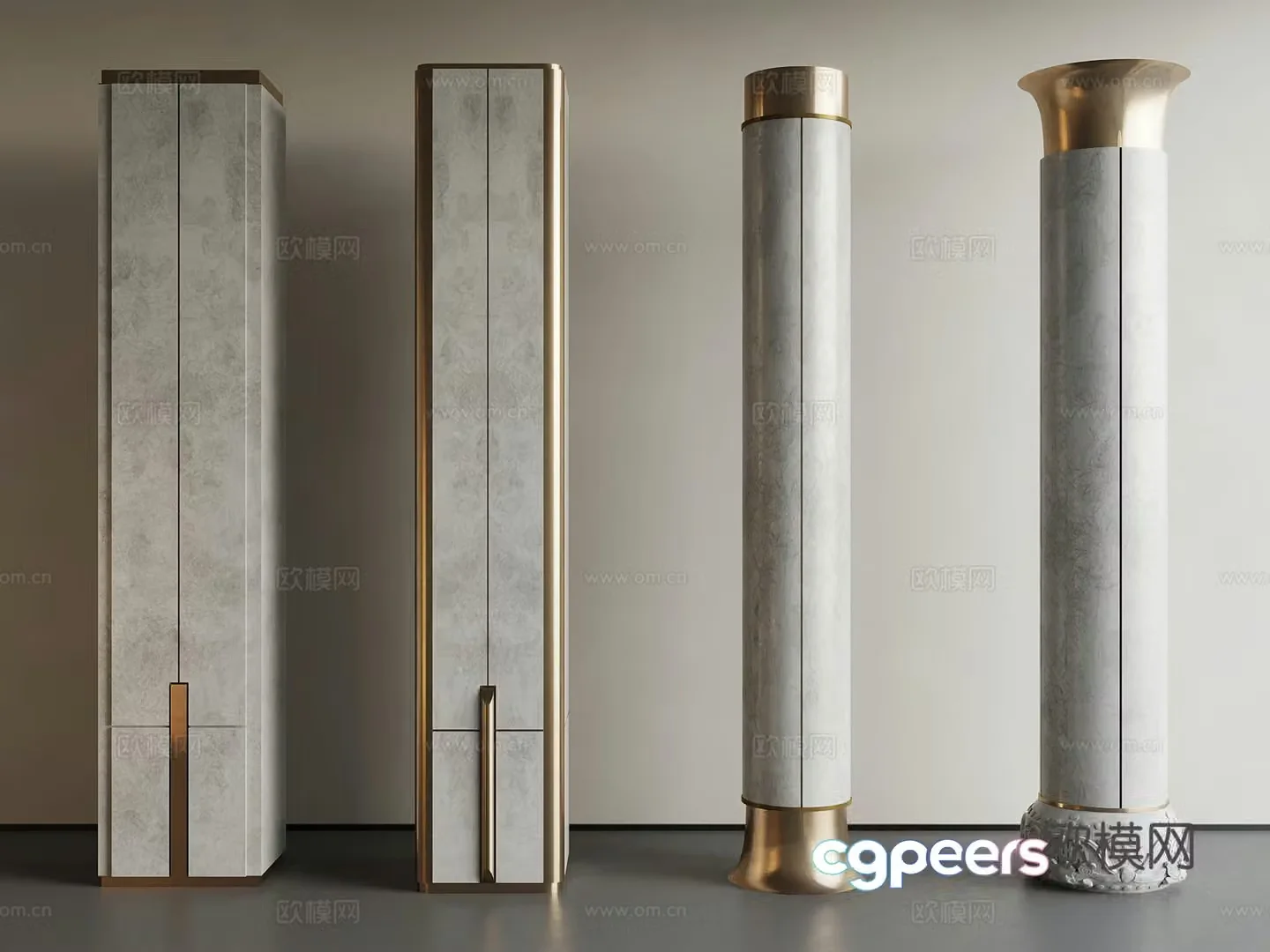 Modern cement modeling column 3D model