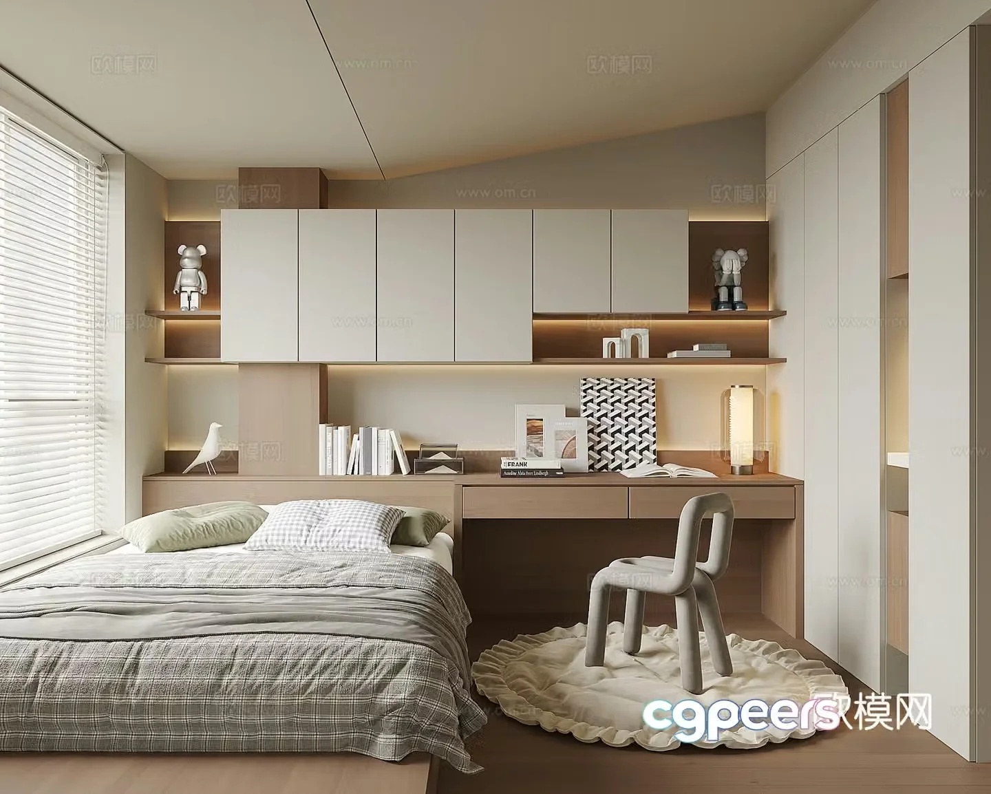Modern tatami bedroom 3d model