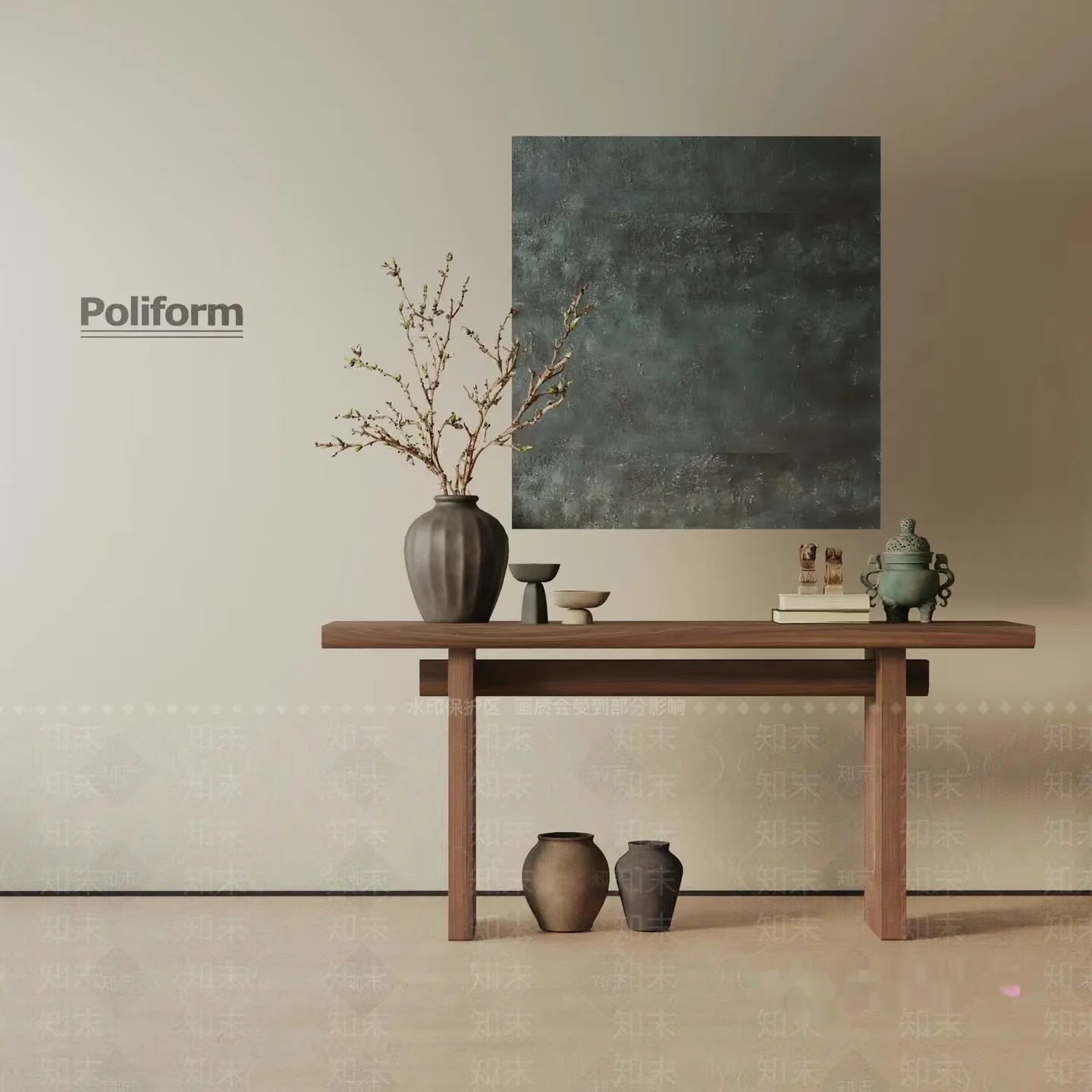 Minimalist Console Table 3D Model – 7530 – VRAY Render