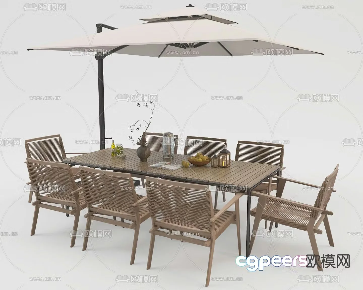 Outdoor tables and chairs parasols outdoor tables and chairs 3d model