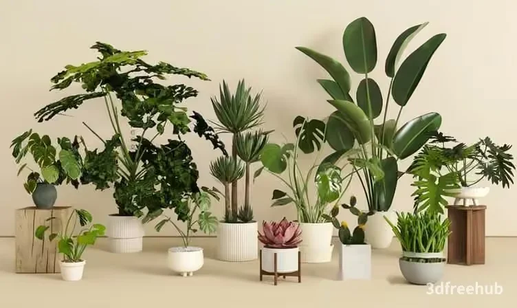Potted Plants 3D Model – 20797 – VRAY Render