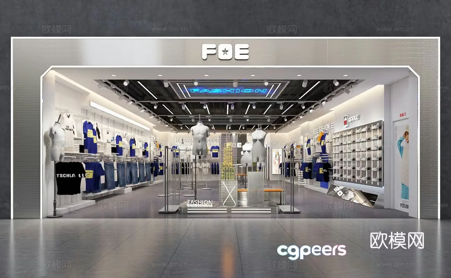 Modern clothing store men’s clothing store 3d model