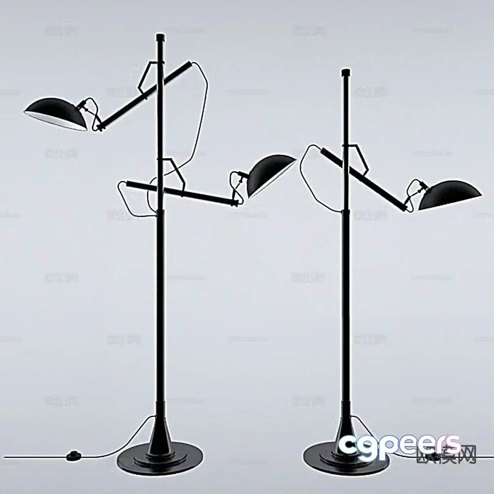 Industrial style floor lamp 3d model