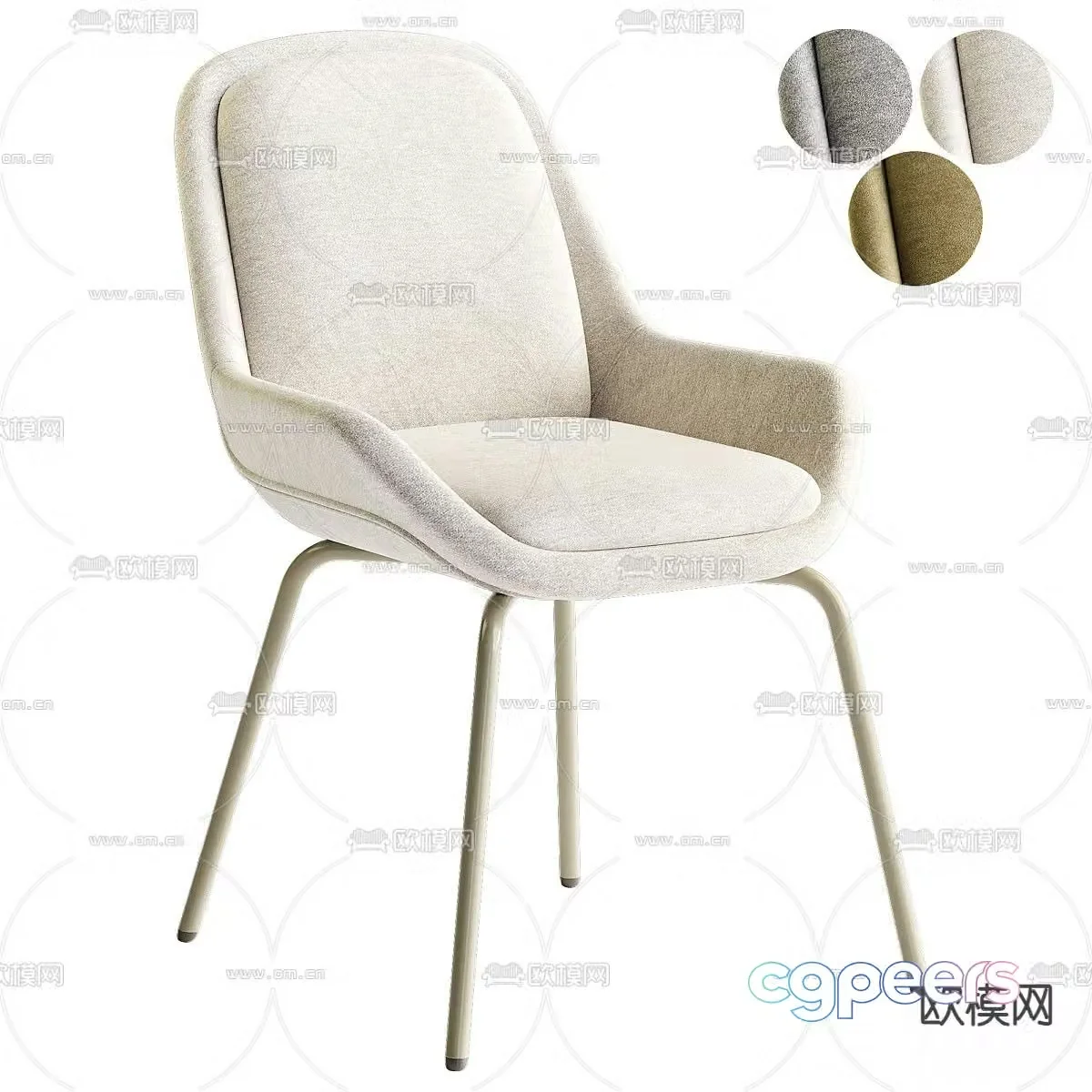 Lighten chair dining chair 3d model