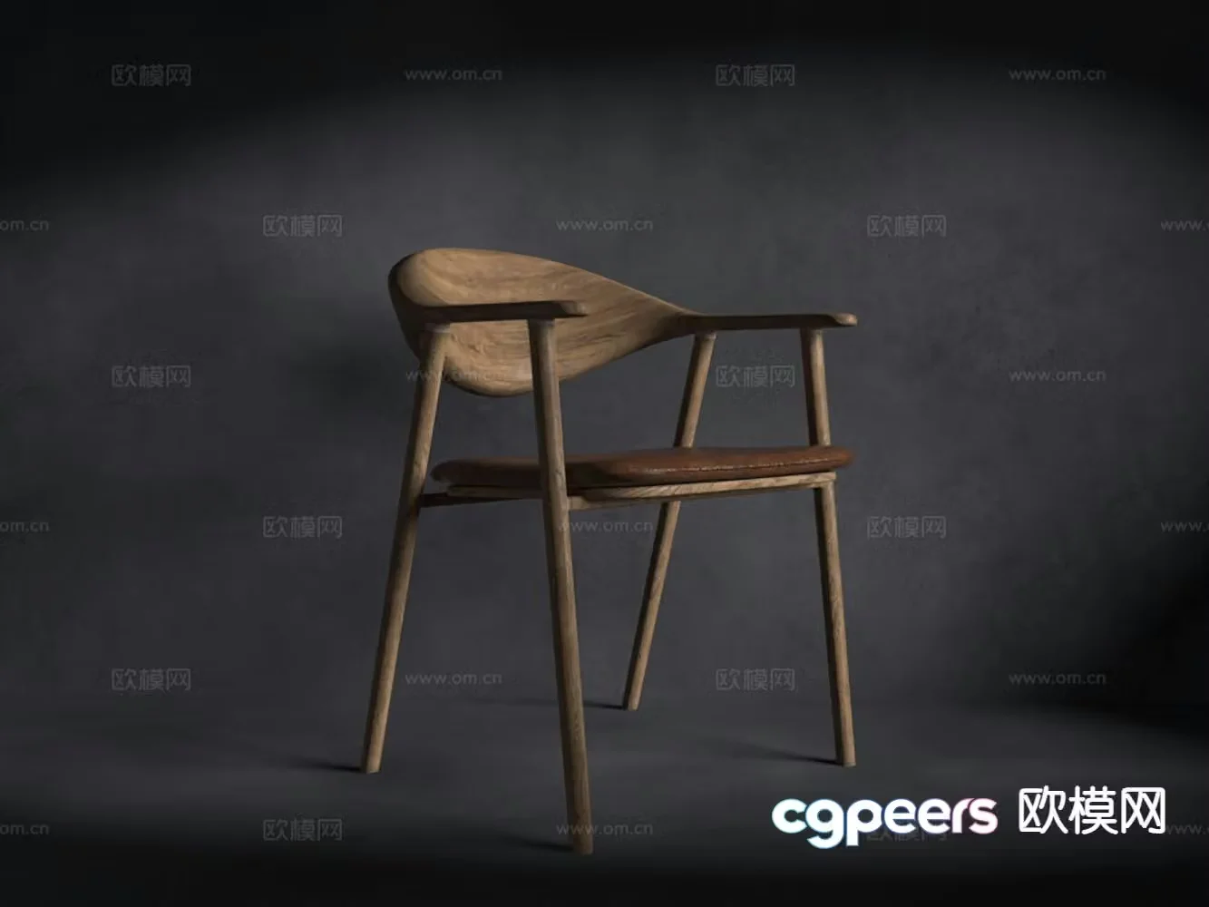 Wabi-sabi dining chair single chair chair 3d model