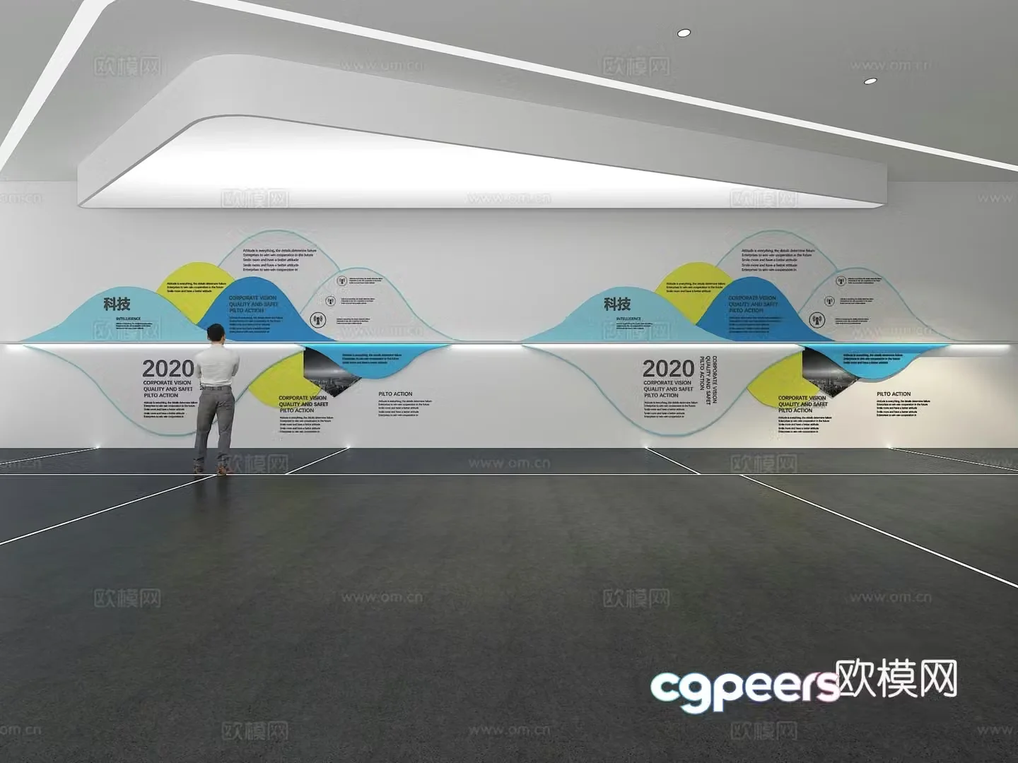 Cultural wall Corporate culture wall Display wall Classroom Exhibition hall Campus culture Corridor 3D model